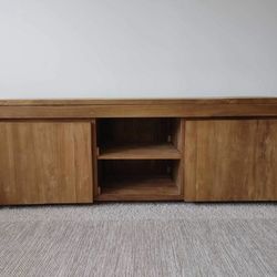 Reclaimed Teak Entertainment Center With Storage 