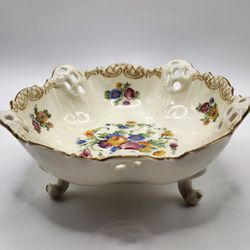 Rosenthal Moliere Kronach Porcelain Floral Gold Trim Serving Bowl German