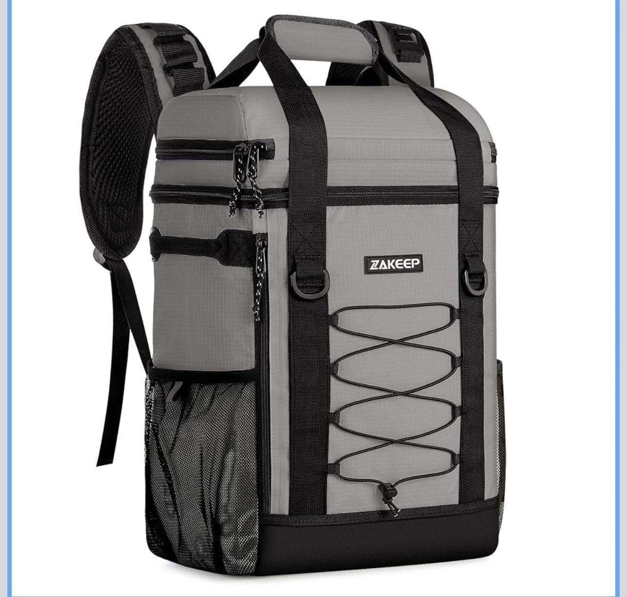 Cooler Backpack, 36 Cans Multifunctional Leakproof Cooler Backpack with Padded Top Handle, Mesh Pocket