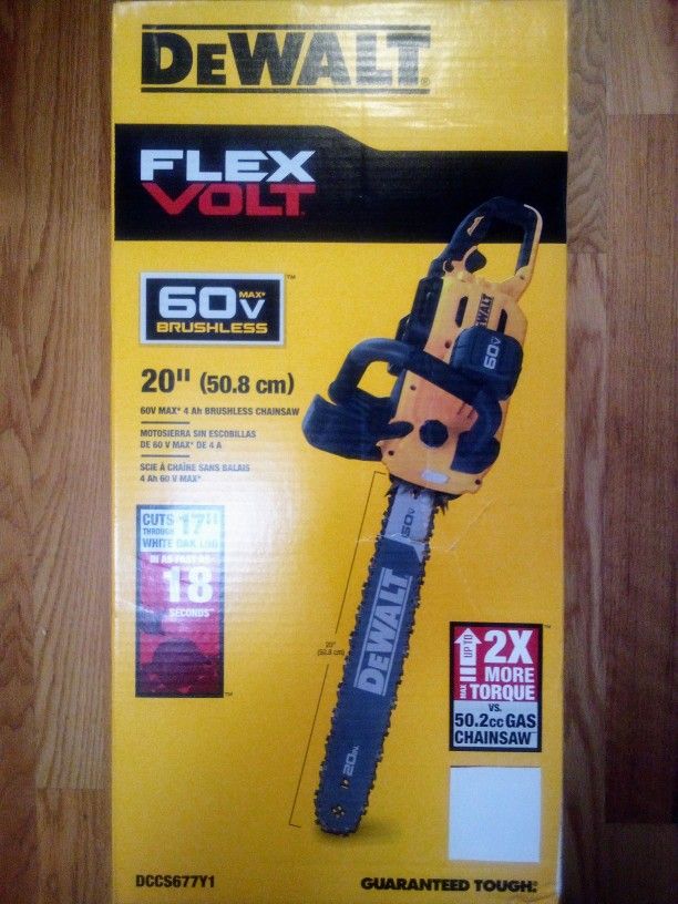 DeWalt 60V Flex Volt 20 Inch Chainsaw Tool Only