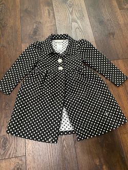 Gos black white polka dot coat size 4t Bonnie Jean #6