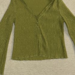 Green Open Top W Buttons