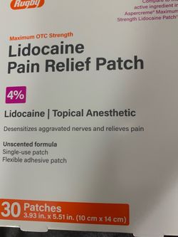 30 Lidocaine 4% pain relief patch