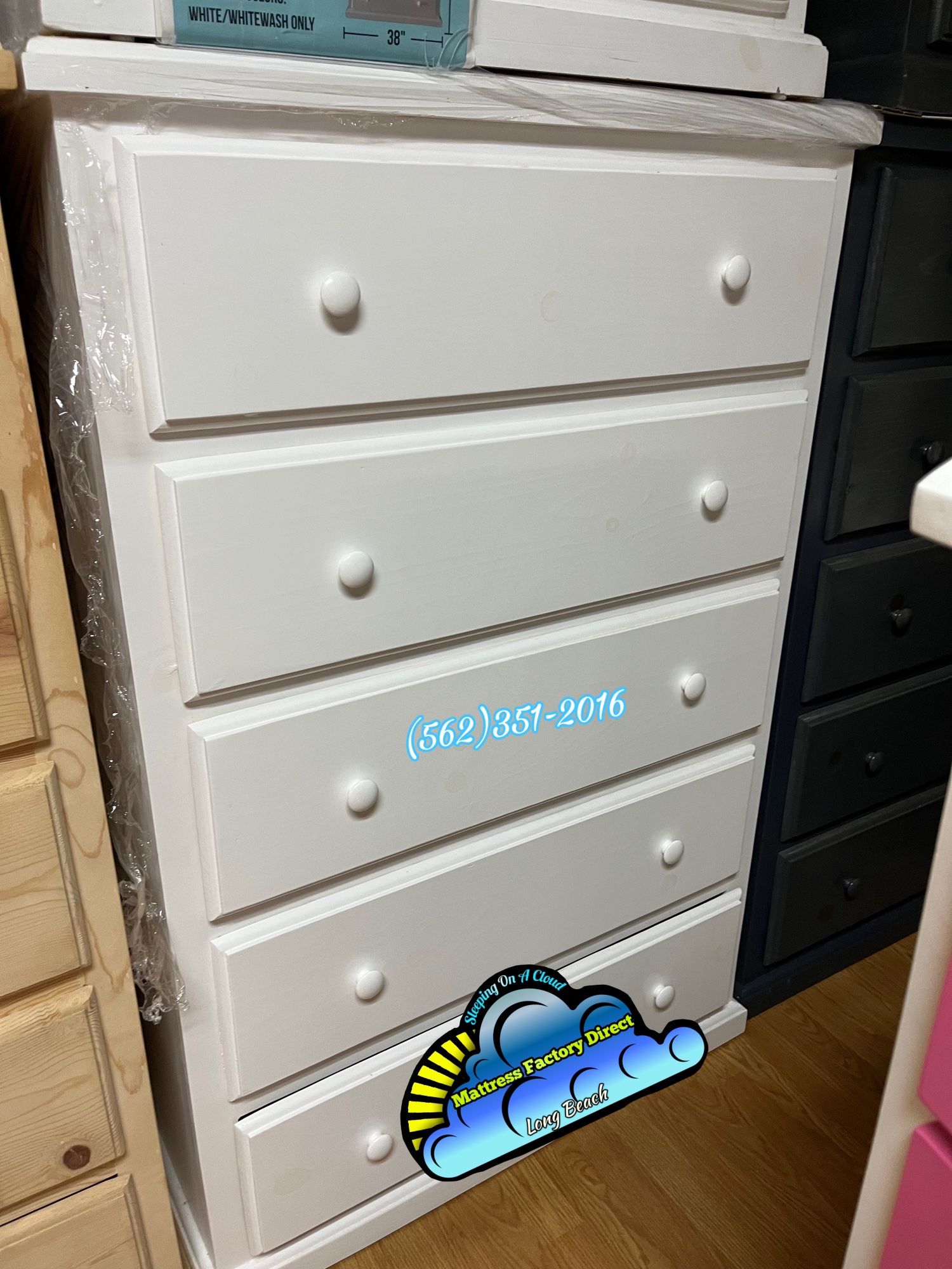 White 2 Knob Dresser Cajonera Cómoda Bonita Nueva Chest