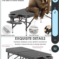 Massage Tables Portable Tattoo Table Adjustable Lash Bed Aluminium 3 Folding Spa Bed with Non-Woven Bag 24 inch Wide Black$80