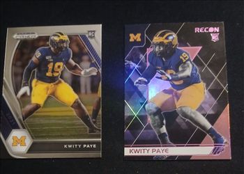 Kwity Paye RC Panini Football Rookie Cards Michigan Wolverines