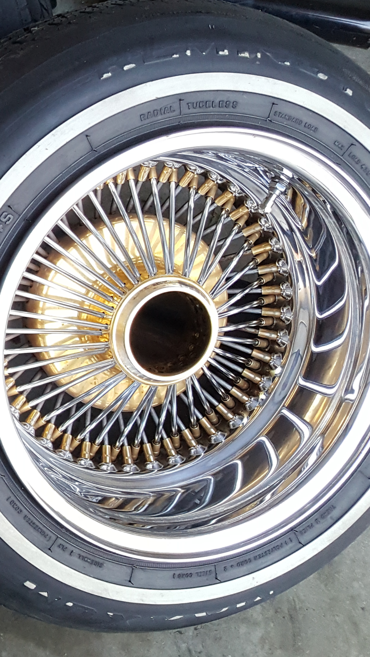 Chrome and gold 13" inch daytons/wire rims/lowrider/low rider