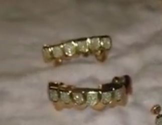 10k Gold Diamond Invisiblet Grill 8 On Top And 8 On Bottom