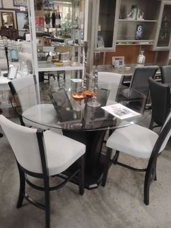 Glass Table with 4 Chairs