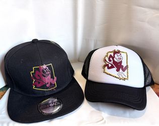 ASU Sparky adult and youth snap back hats
