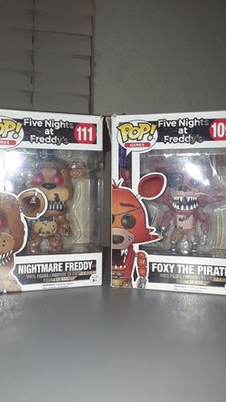 Funko pop foxy the pirate and nightmare freddy