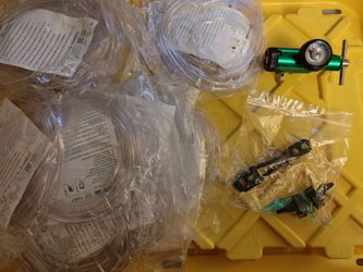 Oxygen Tubing And Oxygen Gauge