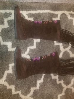 Leather native style boot