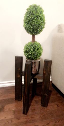 Wood plant stand