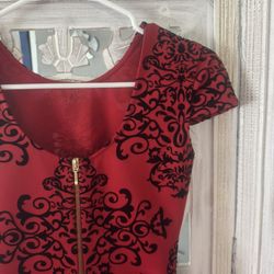 Size 4 Red And Black Party Dress