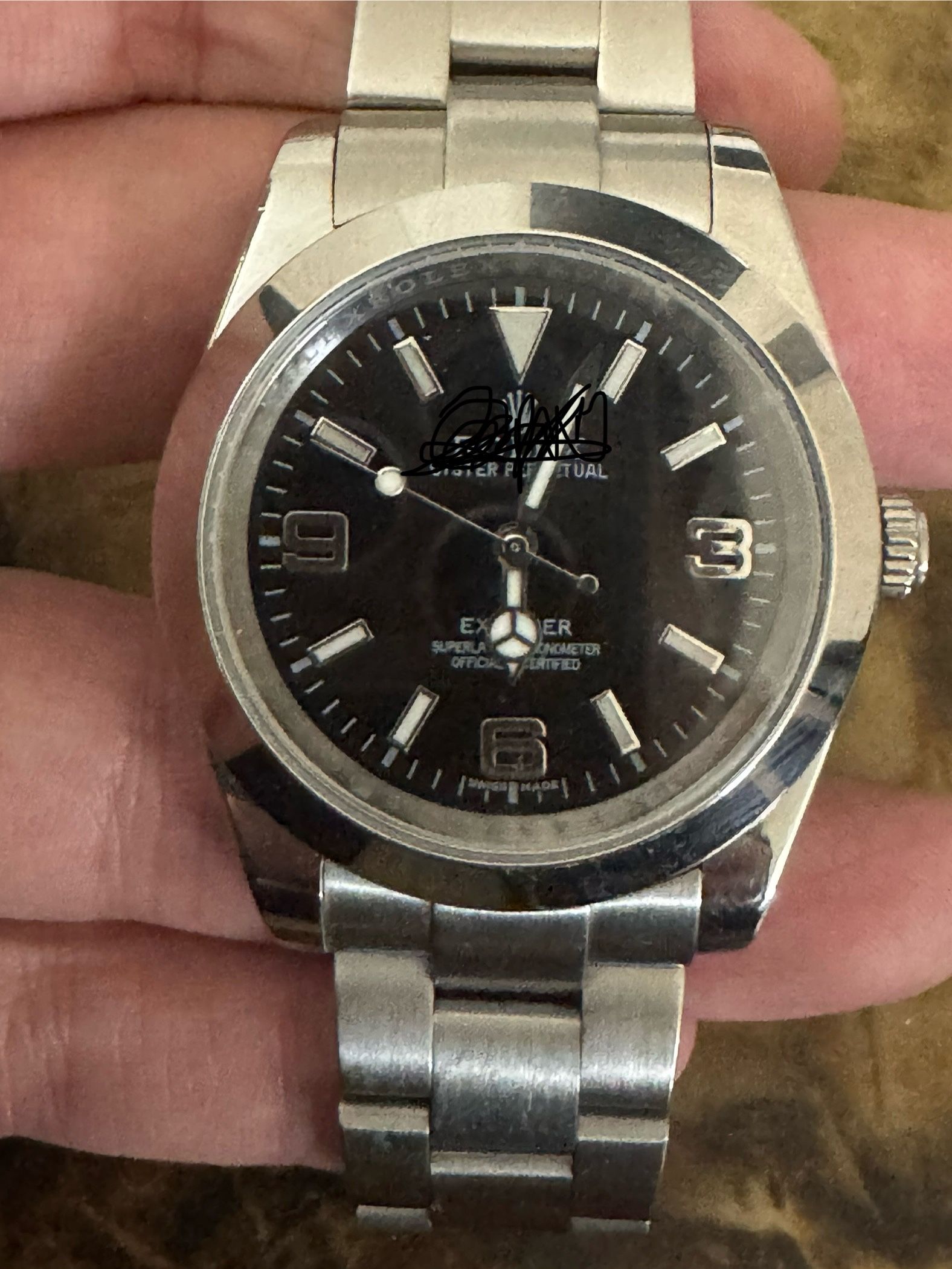 Swiss Automatic Watch With Black Dial