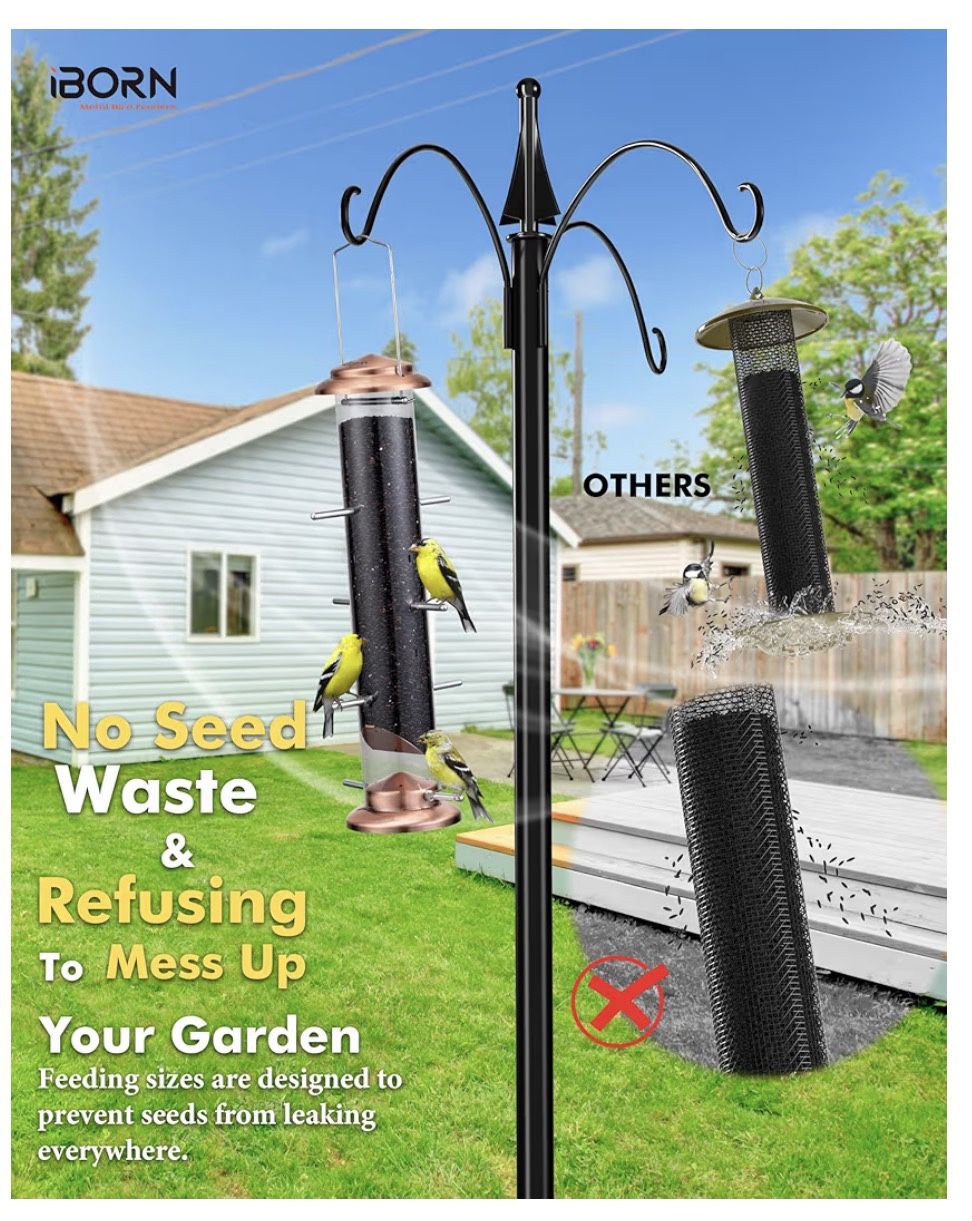 iBorn Nyjer & Thistle Bird Feeder for Outdoors