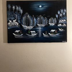  Somsak Chowtadapong  Painting On Black Velvet Background