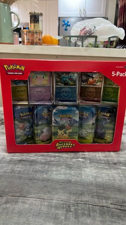 Pokémon TCG Mega Evolution Ascended Heroes 5-Pack Tin Box