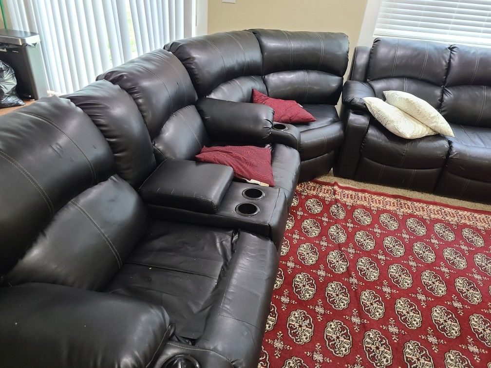 Leather Sectional for sale.  