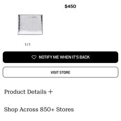 Ferragamo Metallic Silver Wallet 