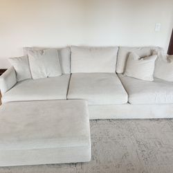 Crate & Barrel Lounge Deep Sofa+ storage ottoman-Great condition!