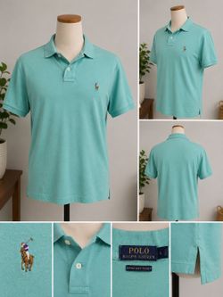 Polo Ralph Lauren Pima Soft Touch Polo Shirt Aqua Green Men’s Large