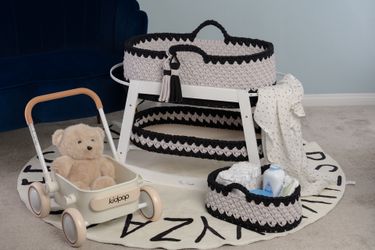 Hand Crocheted Baby Moses Basket Set