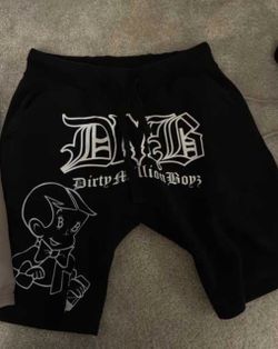 Dirty Million Boyz Black Graphic Shorts