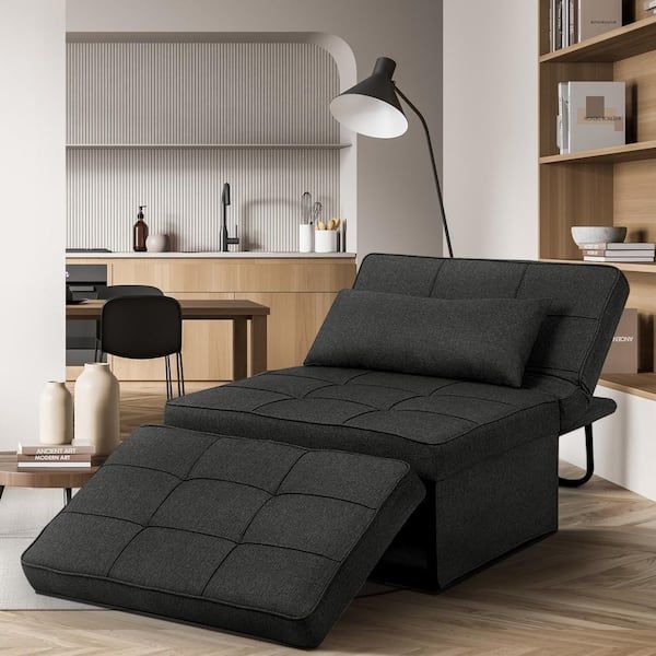 4 in 1 Adjustable Sofa Bed Folding Convertible Chair/Ottoman Arm Chair Sleeper Bed