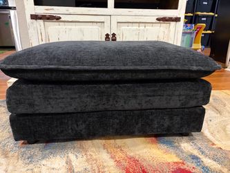 Rectangular Modern Chenille Upholstered Ottoman