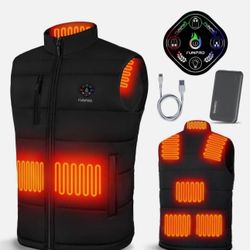 Heated Vest Lightweight Heated Jacket Windproof Waterproof for Women Men Black XXL