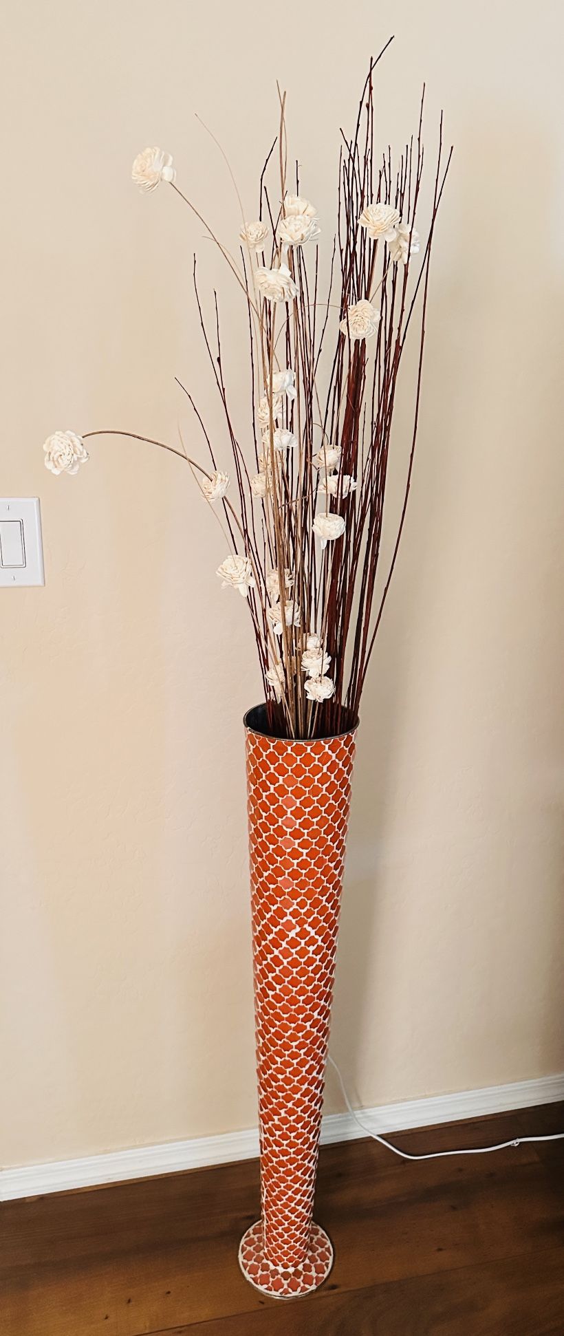 Home Decor: Tall Vase With Flowers