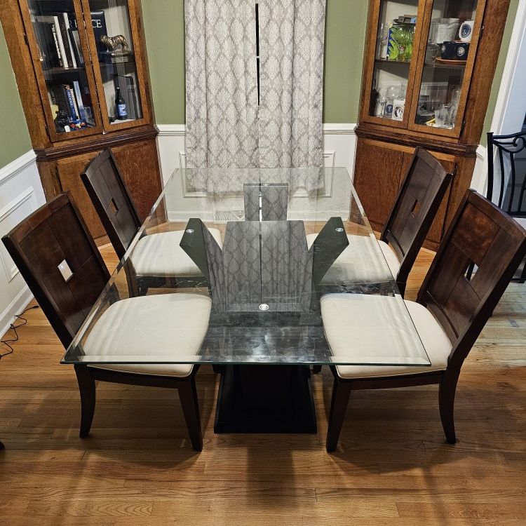 Solid Thick Glass Dining Table