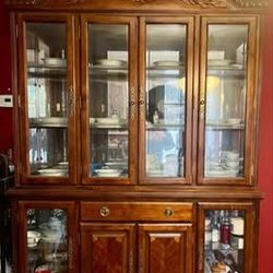 Wood table and chairs with matching China cabinet