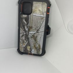 For iPhone 11 Pro Max Orange Camouflage Belt Clíp Case 