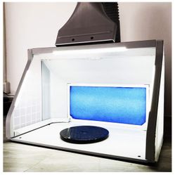 Professional Airbrush Spray Booth with 3 LED Light Turn Table