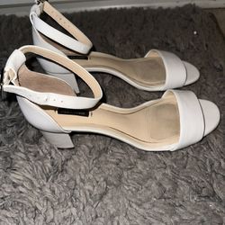 White Shirt Block heels