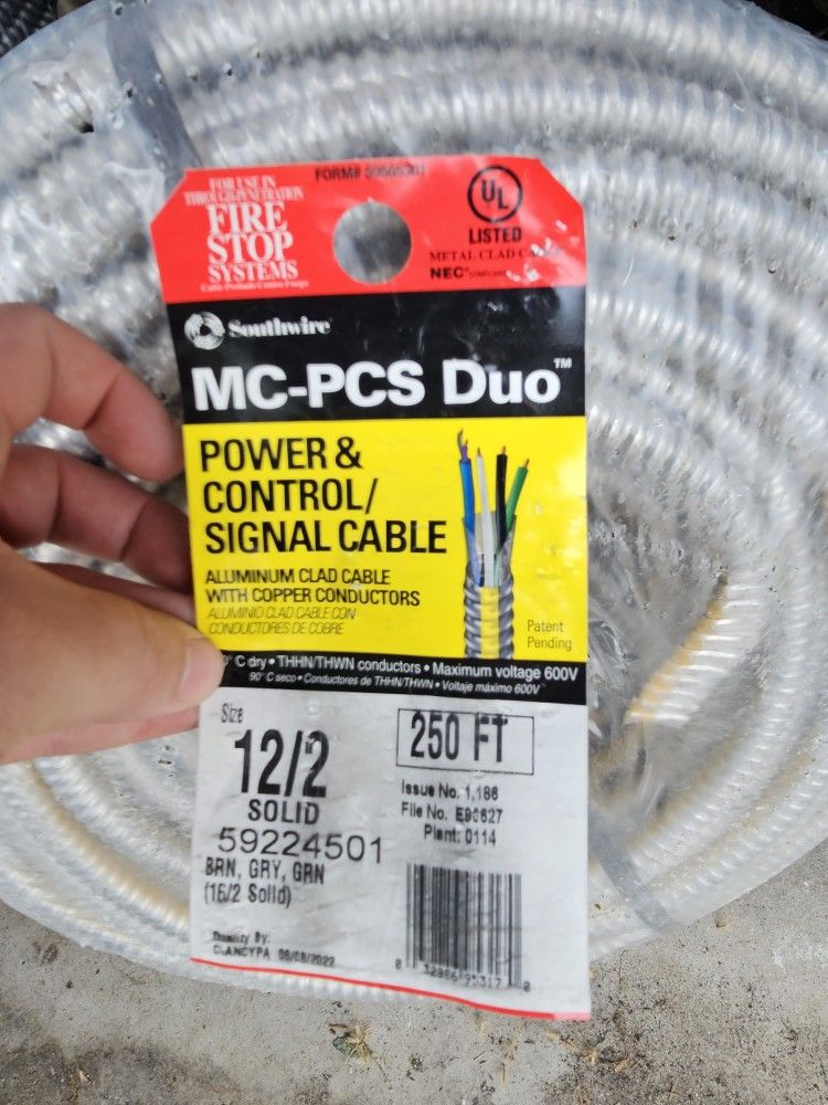 12/2 MC-PCS Dou Cable 250ft