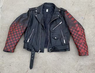 Leather biker jacket