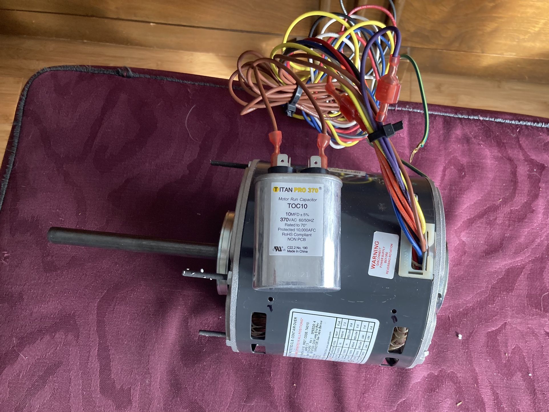 US Motors K55HXENV 0115 Rescue + Titan Pro 370 capacitor