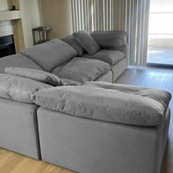Grey Cloud Modular Sectional Couch Sofa 