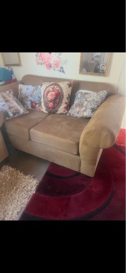 Baige velvet sofa