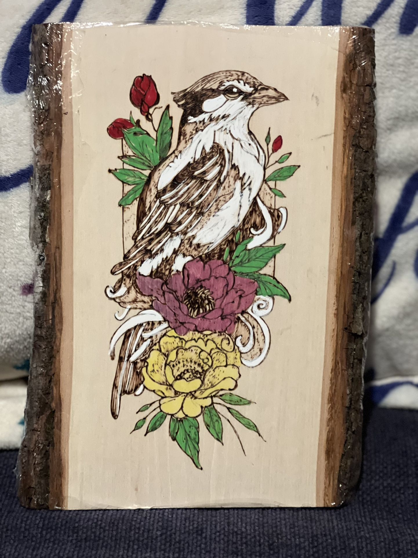 Woodburned Bird Picture