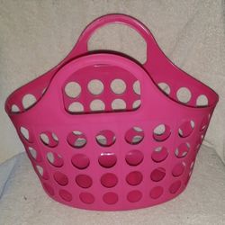 Magenta Plastic Basket with Handles