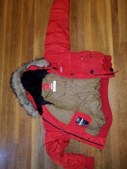 Womans (Bear) red zip up Parka
