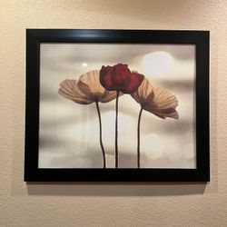 Large Kirkland Black Framed Floral Picture