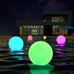 LED Dimmable Floating Pool Lights Ball, 12-inch Cordless Night Light with Remote, 16 RGB Colors & 4 Modes, Rechargeable & Waterproof, Perfect for Indo