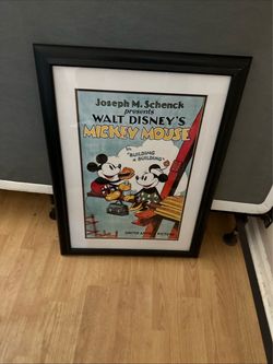 Framed Walt Disney Mickey Mouse Vintage Poster