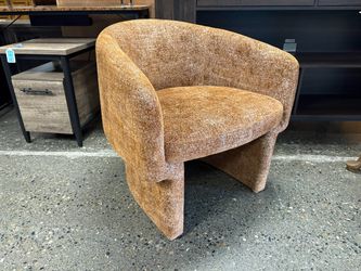 SOFACOMPANY Rust Fabric Barrel Back Accent Chair